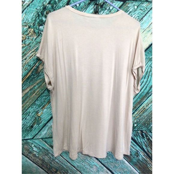 APT.9 Cap Sleeve Top Sequin Accents Beige Size XXL - Picture 9 of 13
